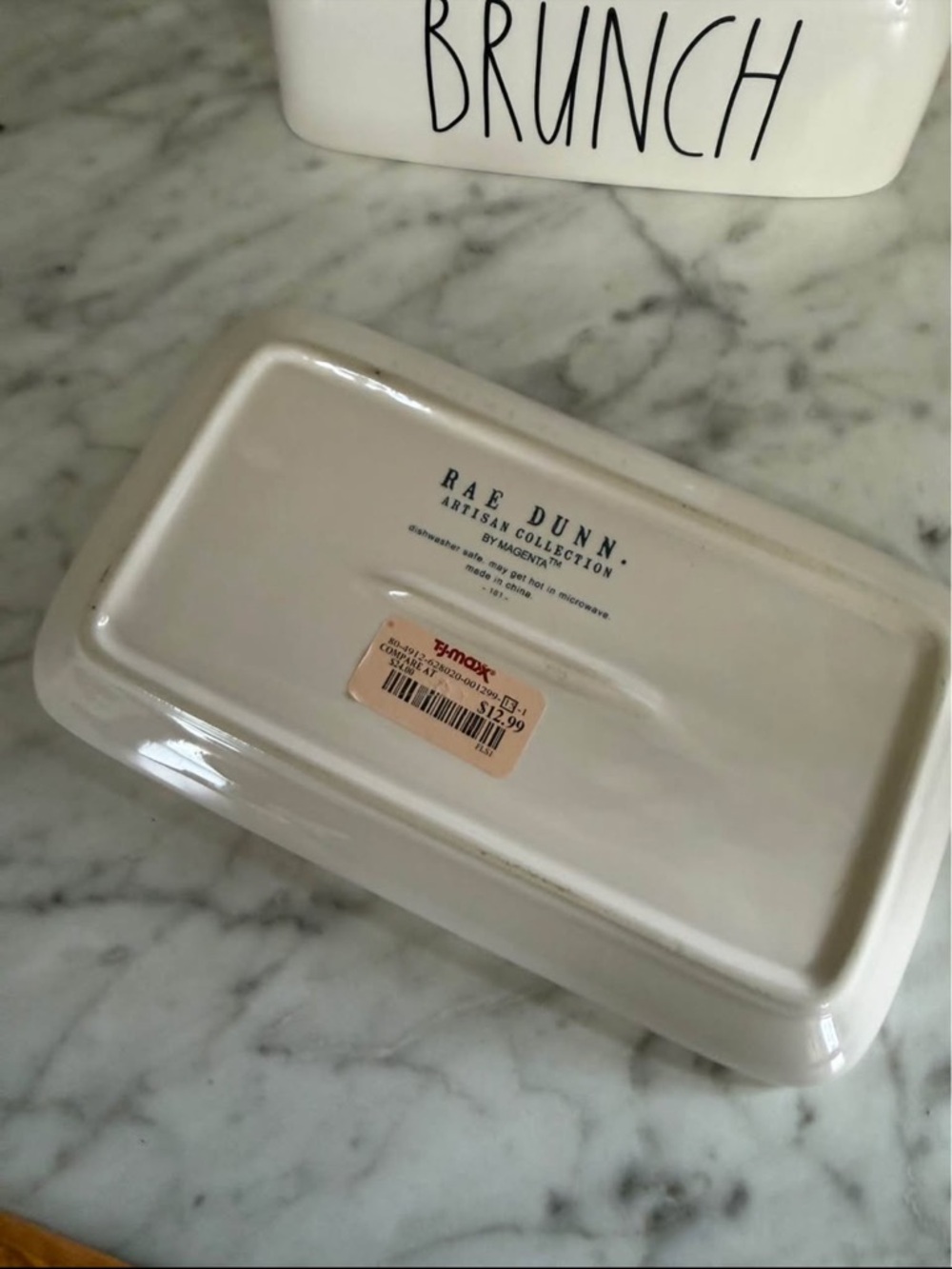 Rae Dunn Brunch Butter Dish in Cream and Black - Picture 4 of 4